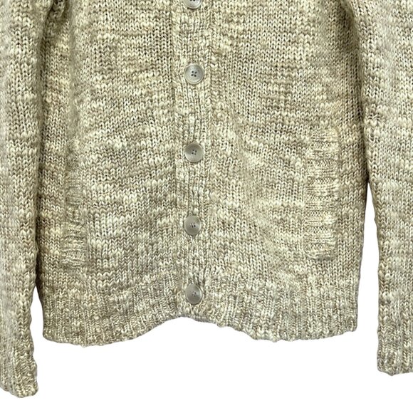 Calvin Klein Chunky Knit Cardigan Sweater Womens M Wool Mohair Cozy Fall Style - Picture 5 of 14